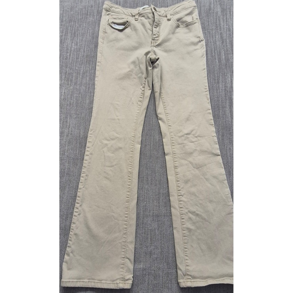 BKE Denim women's khaki chino‎ pants 28x33.5 stretch flat front straight leg